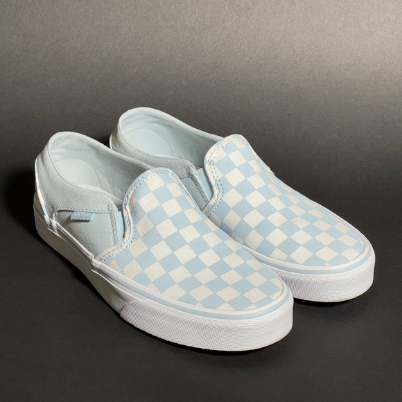 Vans Slip-On Checkerboard Baby Blue - Picture 1 of 5